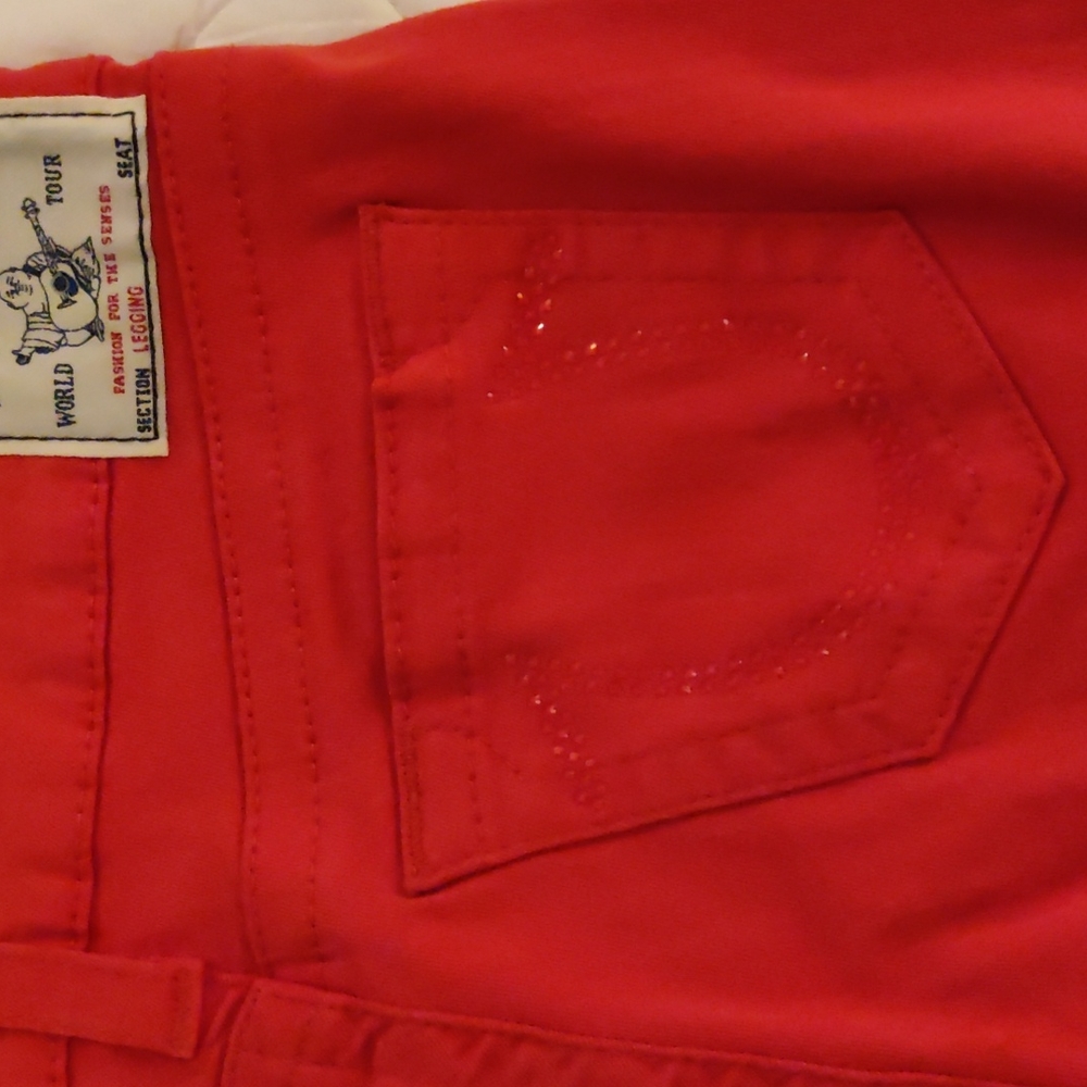 True Religion, red leggings.Size 28. Runestone on the back packets. - Picture 3 of 4